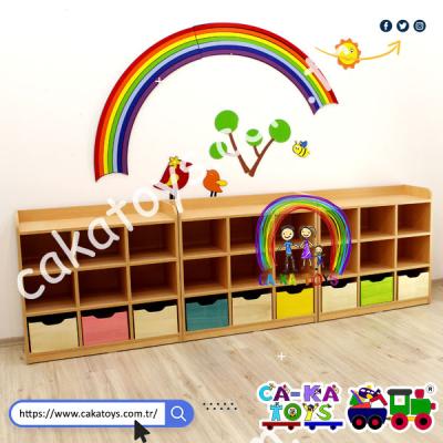 18 Bölmeli 9 Çekmeceli Montessori Dolap Grubu / 3 Parça CK-340131