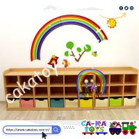 18 Bölmeli 9 Çekmeceli Montessori Dolap Grubu / 3 Parça CK-340131