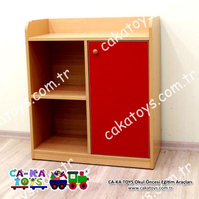 Basic Montessori Raflı Kapaklı Dolap CK-348211
