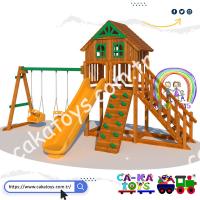 CK-110070 Ahşap Teras Evli Rampalı Natürel Park 