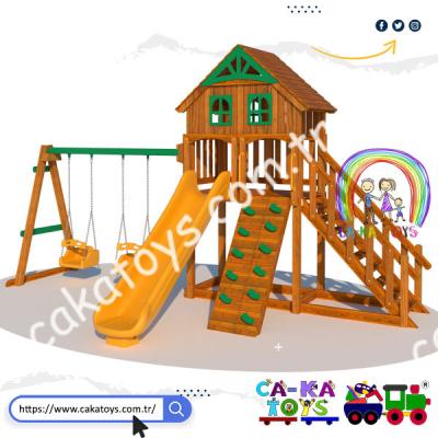 CK-110070 Ahşap Teras Evli Rampalı Natürel Park 