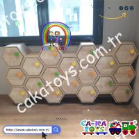 CK-305340 18 Kapaklı Petek Ayakkabılık (Duvar figürleri dahil değildir)