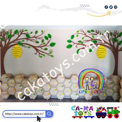 CK-305390 43 Kapaklı Petek Ayakkabılık (Duvar figürleri dahil değildir)