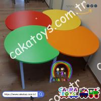 CK-310210 Tırtıl Masa Grubu Ahşap Ayaklı / 4 Parça (Sandalyeler dahil değildir)