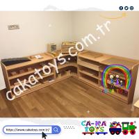CK-342170 Montessori Raflı Dolap Grubu / 3 Parça