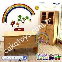 CK-353010 Çekmeceli Kapaklı Öğretmen Dolabı (Sandalye ve Öğretmen Dolabı ve Figürler dahil değildir)
