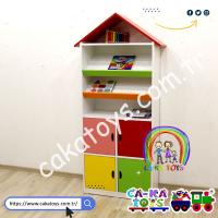 CK-355460 Çatılı 4 Kapaklı Kitaplık