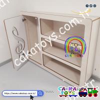 CK-360340 Kapaklı 3 Raflı Müzik Dolabı