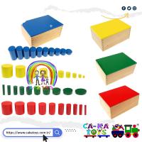 CK-522050 Montessori Renkli Silindirler / Kutulu