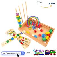 CK-523610 Bak ve Diz Ahşap Boncuk Dizme Oyunu 