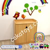 Montessori 2 Kapaklı Dolap CK-347021 (Duvar figürleri dahil değildir)